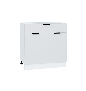 Шкаф нижний с 2-мя дверцами и ящиком Евро, цвет: Белый