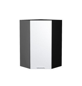 Шкаф верхний угловой Валерия-М, цвет: Белый металлик