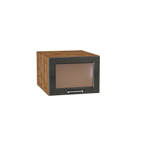 Шкаф верхний горизонтальный остекленный глубокий Прага, цвет: Венге премиум