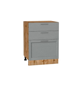 Шкаф нижний с 3-мя ящиками Сканди, цвет: Grey Softwood