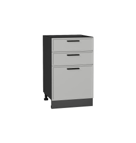 Шкаф нижний с 3-мя ящиками Фрейм, цвет: Grey Silk