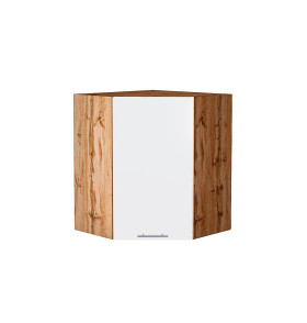 Шкаф верхний угловой Валерия-М, цвет: Белый глянец