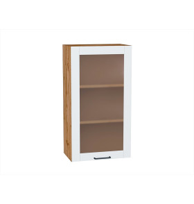 Шкаф верхний с 1-ой остекленной дверцей Флэт Плюс, цвет: White In 2S