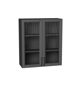 Шкаф верхний с 2-мя остекленными дверцами Сканди, цвет: Stormy Silkwood