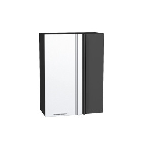 Шкаф верхний прямой угловой Валерия-М, цвет: Белый металлик