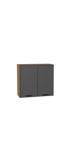 Шкаф верхний с 2-мя дверцами Фрейм, цвет: Stormy Silk | ПЭТ, Stormy Silk