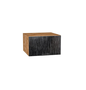 Шкаф верхний горизонтальный глубокий Валерия-М, цвет: Черный металлик дождь