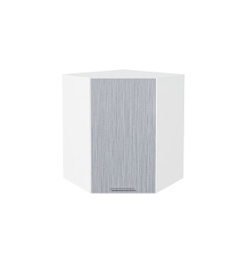 Шкаф верхний угловой Валерия-М, цвет: Серый металлик дождь светлый