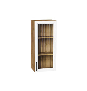 Шкаф верхний с 1-ой остекленной дверцей Сканди, цвет: White Silkwood