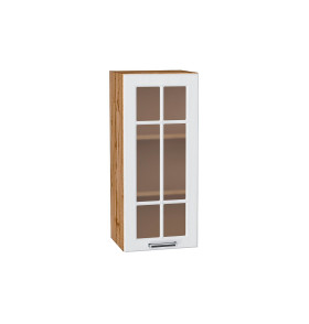 Шкаф верхний с 1-ой остекленной дверцей Прага, цвет: Белое дерево