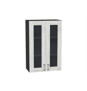 Шкаф верхний с 2-мя остекленными дверцами Лофт, цвет: Nordic Oak