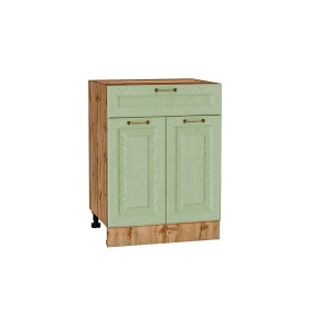 Шкаф нижний с 2-мя дверцами и ящиком Ницца, цвет: Дуб оливковый