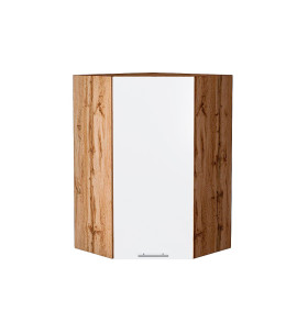 Шкаф верхний угловой Валерия-М, цвет: Белый глянец