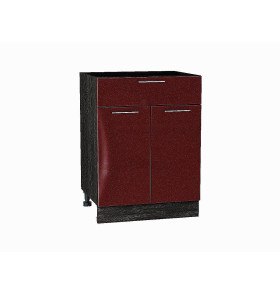 Шкаф нижний с 2-мя дверцами и ящиком Валерия-М, цвет: Гранатовый металлик