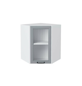 Шкаф верхний угловой остекленный Ницца, цвет: Magnum