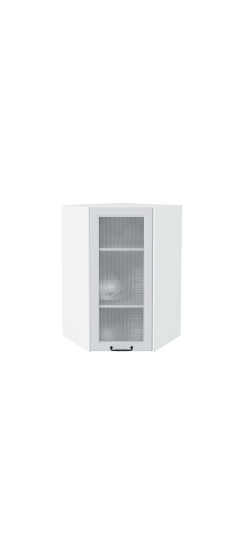 Шкаф верхний угловой остекленный Ницца Blanco