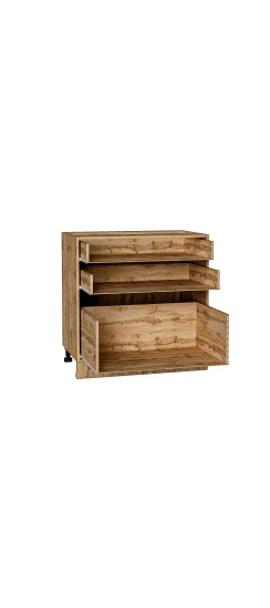 Каркас нижнего шкафа с 3-мя ящиками Н 803, цвет: Дуб Вотан | ЛДСП, Дуб Вотан