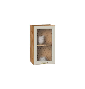 Шкаф верхний с 1-ой остекленной дверцей Ницца, цвет: Агат