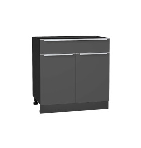 Шкаф нижний с 2-мя дверцами и ящиком Фьюжн, цвет: Stormy Silk