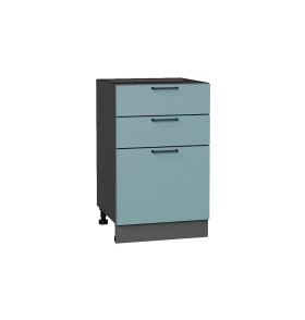 Шкаф нижний с 3-мя ящиками Флэт, цвет: Grey-green In 2S