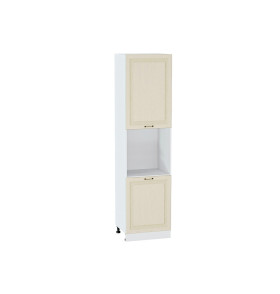 Шкаф пенал с 2-мя дверцами под технику Ницца, цвет: Дуб крем