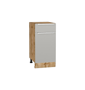 Шкаф нижний с 1-ой дверцей и ящиком Фьюжн, цвет: Silky Light Grey