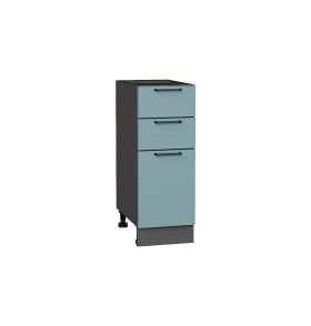 Шкаф нижний с 3-мя ящиками Флэт, цвет: Grey-green In 2S