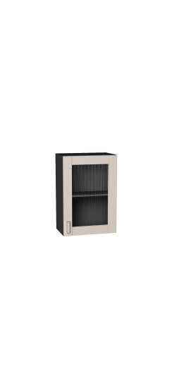 Шкаф верхний с 1-ой остекленной дверцей Лофт, цвет: Cream Silk | ПЭТ, Cream Silk