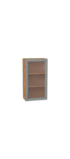 Шкаф верхний с 1-ой остекленной дверцей Сканди, цвет: Grey Softwood | Эко Шпон с уникальным покрытием «Soft-touch» и защитным лаком (Япония)., Grey Softwood