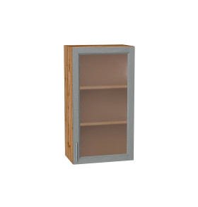 Шкаф верхний с 1-ой остекленной дверцей Сканди, цвет: Grey Softwood