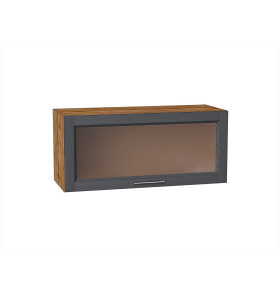 Шкаф верхний горизонтальный остекленный Сканди, цвет: Graphite Softwood