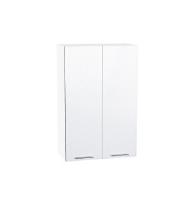 Шкаф верхний с 2-мя дверцами Валерия-М, цвет: Белый металлик