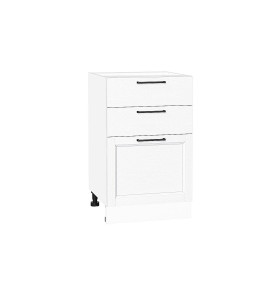 Шкаф нижний с 3-мя ящиками Сканди, цвет: White Silkwood
