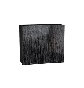 Шкаф верхний с 2-мя дверцами Валерия-М, цвет: Черный металлик дождь