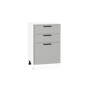 Шкаф нижний с 3-мя ящиками Фрейм, цвет: Grey Silk