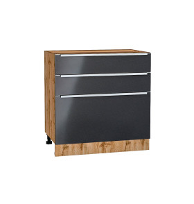 Шкаф нижний с 3-мя ящиками Фьюжн, цвет: Anthracite