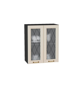 Шкаф верхний с 2-мя остекленными дверцами Ницца, цвет: Агат