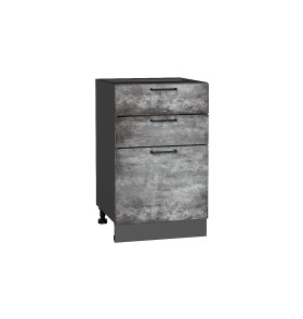 Шкаф нижний с 3-мя ящиками Флэт, цвет: Temple Stone 2S