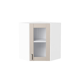 Шкаф верхний угловой остекленный Лофт, цвет: Cream Silk