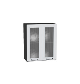 Шкаф верхний с 2-мя остекленными дверцами Ницца, цвет: Blanco