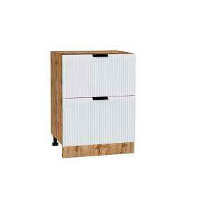 Шкаф нижний с 2-мя ящиками Евро Лайн, цвет: Белый