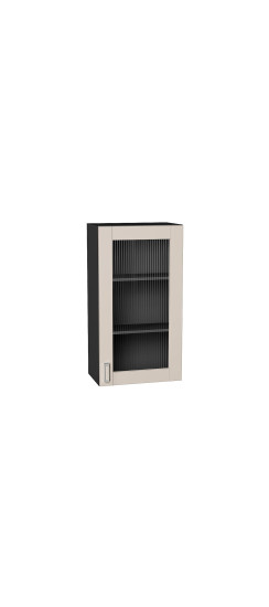 Шкаф верхний с 1-ой остекленной дверцей Лофт, цвет: Cream Silk | ПЭТ, Cream Silk