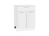 Шкаф нижний с 2-мя дверцами и ящиком Квадро, цвет: Белый