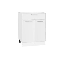 Шкаф нижний с 2-мя дверцами и ящиком Квадро, цвет: Белый