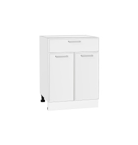 Шкаф нижний с 2-мя дверцами и ящиком Квадро, цвет: Белый