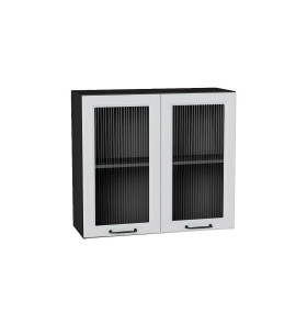 Шкаф верхний с 2-мя остекленными дверцами Ницца, цвет: Blanco