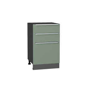 Шкаф нижний с 3-мя ящиками Фьюжн, цвет: Silky Mint