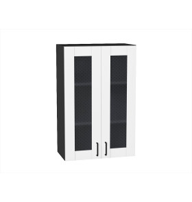 Шкаф верхний с 2-мя остекленными дверцами Лофт, цвет: Super White