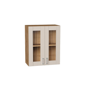 Шкаф верхний с 2-мя остекленными дверцами Лофт, цвет: Cream Silk