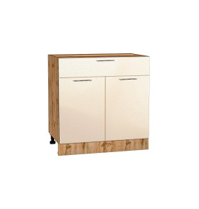 Шкаф нижний с 2-мя дверцами и ящиком Валерия-М, цвет: Бежевый металлик